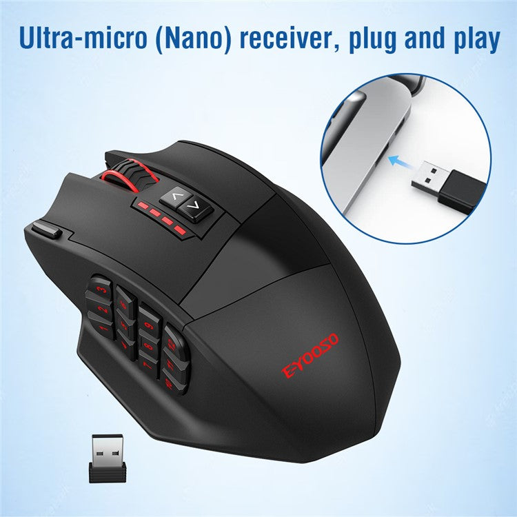 E-YOOSO X33 2.4G Wireless Gaming Mouse with 12 Side Buttons