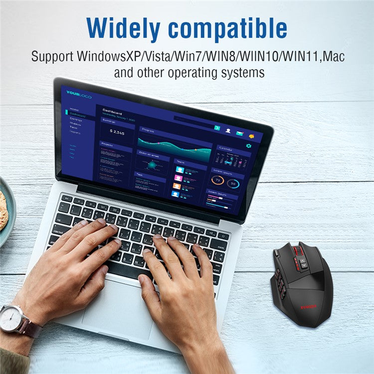 E-YOOSO X33 2.4G Wireless Gaming Mouse with 12 Side Buttons