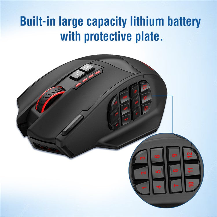 E-YOOSO X33 2.4G Wireless Gaming Mouse with 12 Side Buttons