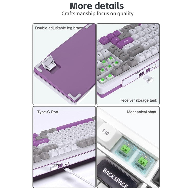 Y-FRUITFUL K102 Tri-Mode Mechanical Gaming Keyboard