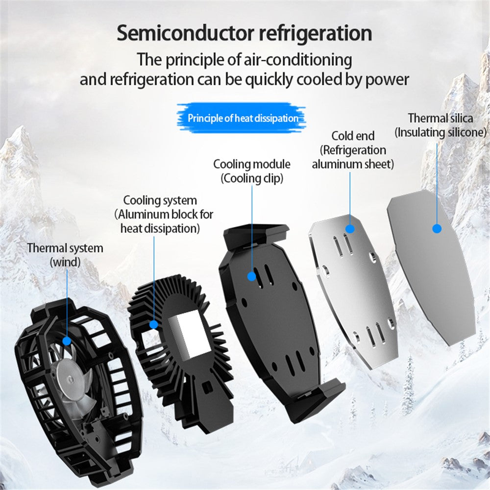 MEMO DL05 Lightweight Mobile Phone Cooler Cooling Fan Portable Cell Phone Radiator with LED Screen for iPhone Samsung Huawei Xiaomi