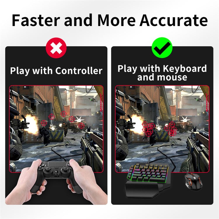 GAMWING MIX Master 7-in-1 Keyboard and Mouse Console Controller Converter Adapter for PS3 / PS5 / Xbox One / Switch Operation