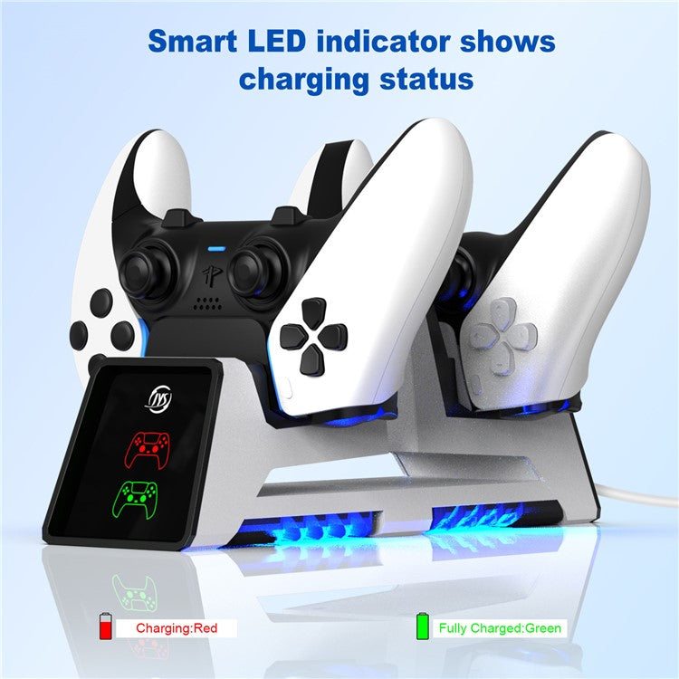 JYS JYS-P5167 For PS5 / PS5 Edge Controller Dual Slot Magnetic Charging Base VR Headset Storage Rack