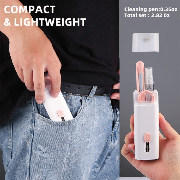 UD2926 7-in-1 Bluetooth-compatible Headset Keyboard Cleaner Cell Phone Cleaning Brush Tablet Cleaning Ki
