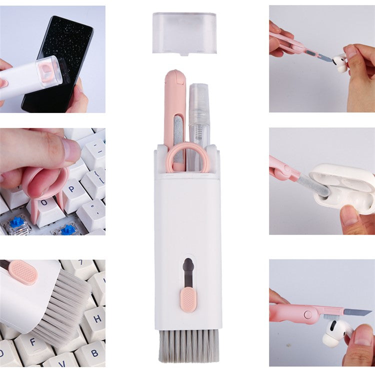 UD2926 7-in-1 Bluetooth-compatible Headset Keyboard Cleaner Cell Phone Cleaning Brush Tablet Cleaning Ki