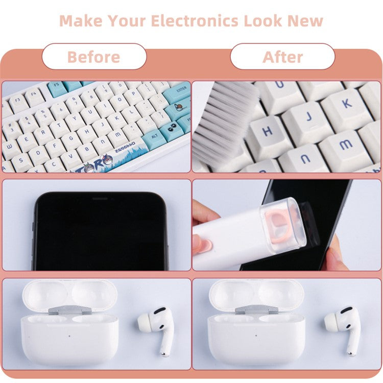 UD2926 7-in-1 Bluetooth-compatible Headset Keyboard Cleaner Cell Phone Cleaning Brush Tablet Cleaning Ki