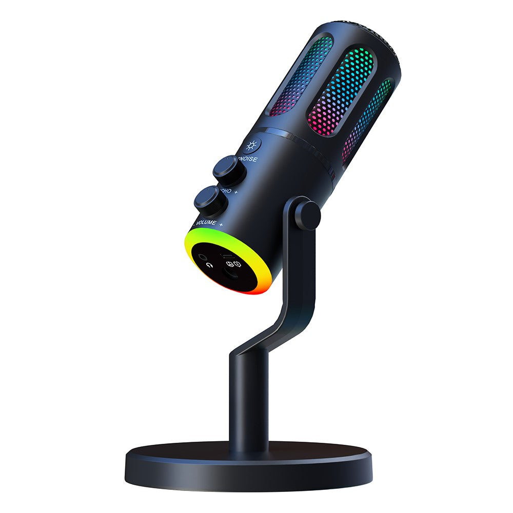 SU8 Desktop Microphone with RGB Ambient Light for Live Streaming / Recording / Gaming Noise Reduction