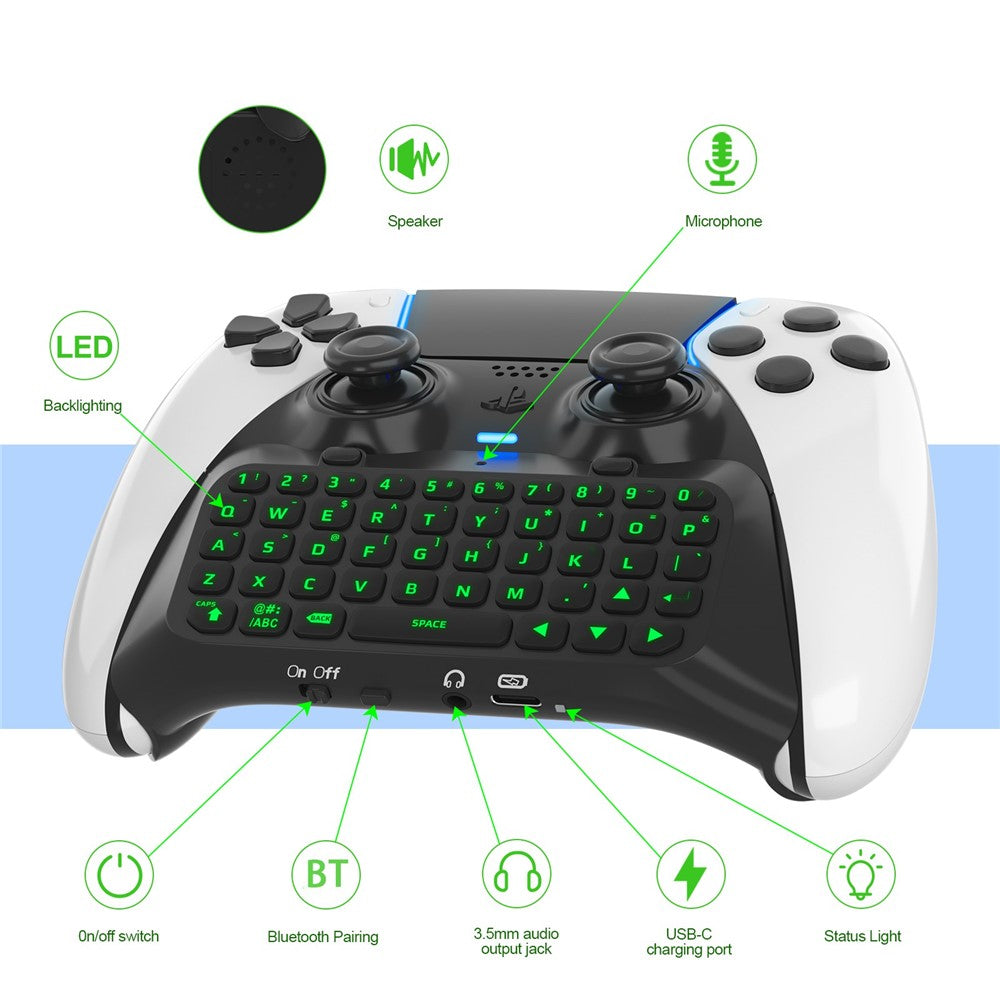 JYS P5172 For Sony PS5 DualSense Edge Controller Wireless Bluetooth-compatible External Keyboard Portable Gamepad Keyboard