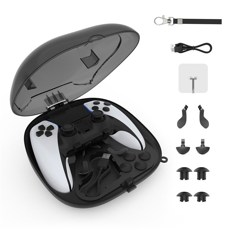 JYS JYS-P5207 For Sony PS5 / PS5 Elite Controller Transparent Window Storage Bag with Accessories