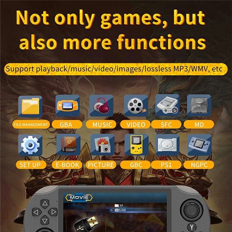 SF3000 4.5 Inch IPS Screen Open Source Handheld Game Console Wireless Arcade Controller