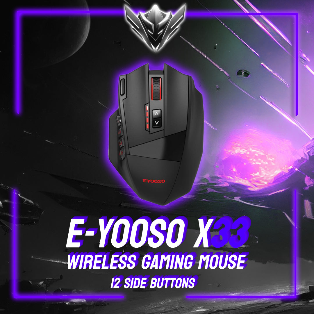 E-YOOSO X33 2.4G Wireless Gaming Mouse with 12 Side Buttons