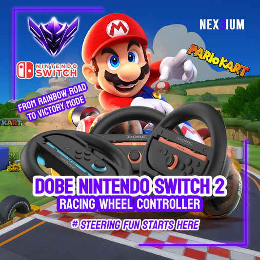 DOBE TNS-3196 For Nintendo Switch 2 Racing Wheel Controller Left and Right Joy-Con Steering Wheel Grip Holder