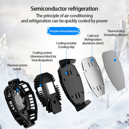 MEMO DL05 Lightweight Mobile Phone Cooler Cooling Fan Portable Cell Phone Radiator with LED Screen for iPhone Samsung Huawei Xiaomi