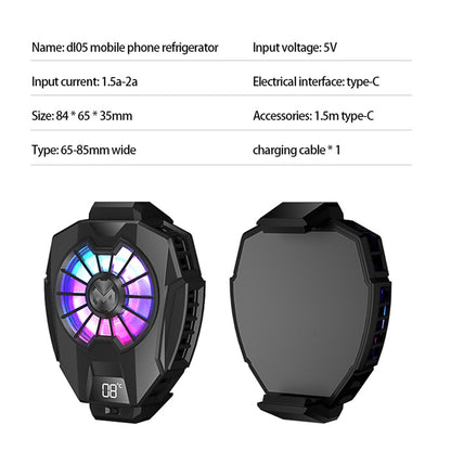 MEMO DL05 Lightweight Mobile Phone Cooler Cooling Fan Portable Cell Phone Radiator with LED Screen for iPhone Samsung Huawei Xiaomi