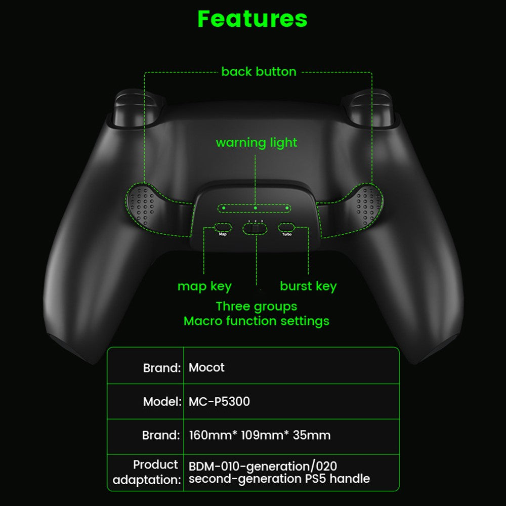 DATA FROG For Sony Playstation 5 Controller Back Button Attachment Wireless Gamepad Back Button