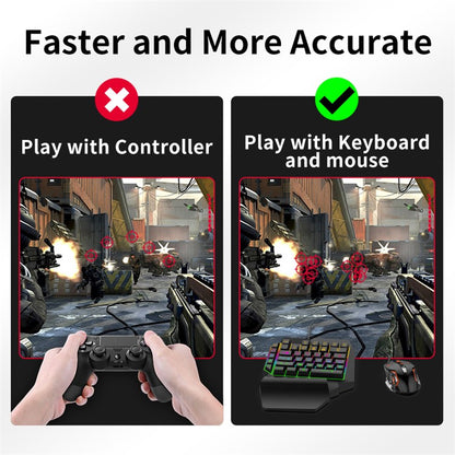 GAMWING MIX Master 7-in-1 Keyboard and Mouse Console Controller Converter Adapter for PS3 / PS5 / Xbox One / Switch Operation