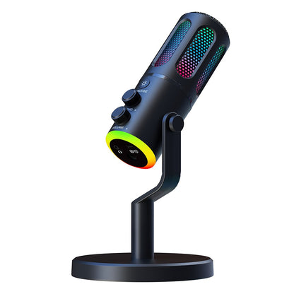 SU8 Desktop Microphone with RGB Ambient Light for Live Streaming / Recording / Gaming Noise Reduction