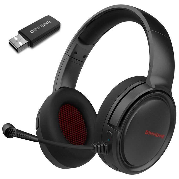 BINNUNE 2.4G + Bluetooth-compatible Gaming Headset Over-Ear Stereo Headphones with 3.5mm Jack