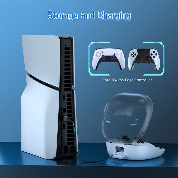 JYS JYS-P5207 For Sony PS5 / PS5 Elite Controller Transparent Window Storage Bag with Accessories
