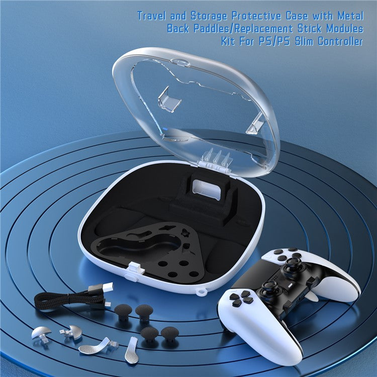 JYS JYS-P5207 For Sony PS5 / PS5 Elite Controller Transparent Window Storage Bag with Accessories