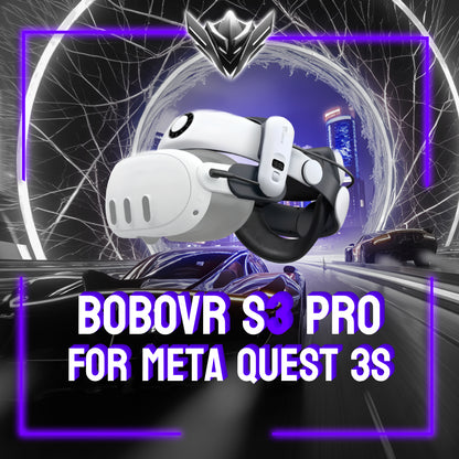 BOBOVR S3 Pro For Meta Quest 3S / 3 Battery Head Strap with 10000mAh Replaceable Battery Pack